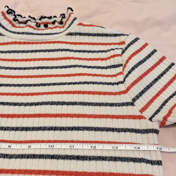 J. Crew Ribbed Mock-neck T-shirt in Stripes Size S - Picture 6 of 14
